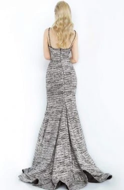 Jovani - 1129 Sleeveless Front Cutout Glitter Stretch Mermaid Gown Formal Gowns