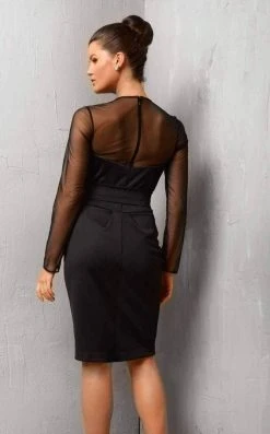 Jovani - 1590 Sheer Plunging Cocktail Dress Cocktail Dresses 5 Jovani - 1590 Sheer Plunging Cocktail Dress Cocktail Dresses