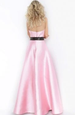 Jovani - 1799 Strapless Mikado Overlay Jumpsuit Plus Size Dresses