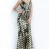 Formal Gowns Jovani - 2244 Geometric Sequin Plunging V-Neck Gown
