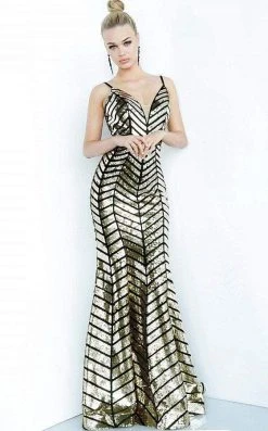 Formal Gowns Jovani - 2244 Geometric Sequin Plunging V-Neck Gown 7 Formal Gowns Jovani - 2244 Geometric Sequin Plunging V-Neck Gown