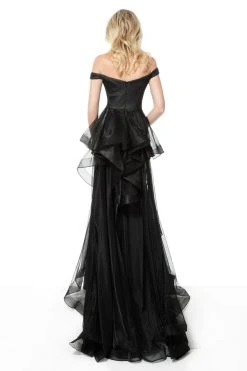 Jovani - 2308 Off-Shoulder Stretch Glitter A-Line Gown Formal Gowns 6 Jovani - 2308 Off-Shoulder Stretch Glitter A-Line Gown Formal Gowns