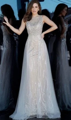 Jovani - 2352 Beaded Bateau Sheath Dress Formal Gowns 7 Jovani - 2352 Beaded Bateau Sheath Dress Formal Gowns