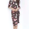 Jovani - 2915 Floral Print Bateau Fitted Dress 1 Jovani - 2915 Floral Print Bateau Fitted Dress