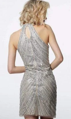 Jovani - 3834 Embellished Halter Neck Cocktail Dress Cocktail Dresses 11 Jovani - 3834 Embellished Halter Neck Cocktail Dress Cocktail Dresses