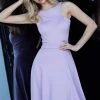 Jovani - 48996 Sleeveless Cut-In Shoulders A-Line Knee Length Dress Prom Dresses 2 Jovani - 48996 Sleeveless Cut-In Shoulders A-Line Knee Length Dress Prom Dresses