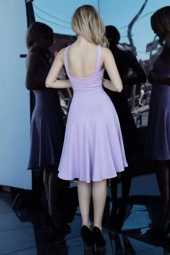 Jovani - 48996 Sleeveless Cut-In Shoulders A-Line Knee Length Dress Prom Dresses