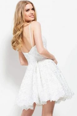 Cocktail Dresses Jovani - 51788 Dainty Spaghetti Straps Short Dress 7 Cocktail Dresses Jovani - 51788 Dainty Spaghetti Straps Short Dress