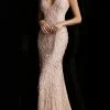 Formal Gowns Jovani - 59056 Lace Appliqued V-Neck Gown 2 Formal Gowns Jovani - 59056 Lace Appliqued V-Neck Gown