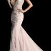 Jovani - 63704 Corset V Neck Spaghetti Strap Mermaid Prom Dress Formal Gowns