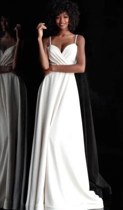 Formal Gowns Jovani - 66253 Sleeveless Sweetheart Long A-line Dress With Train
