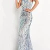 Jovani - Asymmetric Embellished Prom Dress 05664SC Formal Gowns