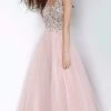 JVN By Jovani Jovani - Beaded Sleeveless V-Back Ballgown JVN2007SC - 1 Pc Blush In Size 12 Available Formal Gowns