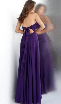 JVN By Jovani Formal Gowns Jovani - Embroidered Halter Dress JVN64114SC - 1 Pc Blush In Size 4 Available