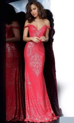 JVN By Jovani Formal Gowns Jovani - Intricate Off Shoulder Long Gown JVN60139SC - 1 Pc Blush In Size 4 Available 9 JVN By Jovani Formal Gowns Jovani - Intricate Off Shoulder Long Gown JVN60139SC - 1 Pc Blush In Size 4 Available