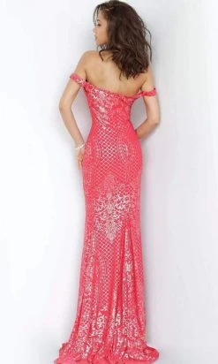 JVN By Jovani Formal Gowns Jovani - Intricate Off Shoulder Long Gown JVN60139SC - 1 Pc Blush In Size 4 Available 8 JVN By Jovani Formal Gowns Jovani - Intricate Off Shoulder Long Gown JVN60139SC - 1 Pc Blush In Size 4 Available