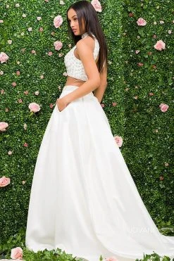 Jovani Bridal Formal Gowns Jovani - JB47708 Two Piece Beaded Crop Top Wedding Dress 5 Jovani Bridal Formal Gowns Jovani - JB47708 Two Piece Beaded Crop Top Wedding Dress