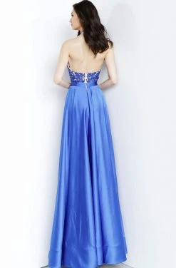 JVN By Jovani Jovani - JVN00927 Lace Deep Halter V-neck A-line Gown 6 JVN By Jovani Jovani - JVN00927 Lace Deep Halter V-neck A-line Gown