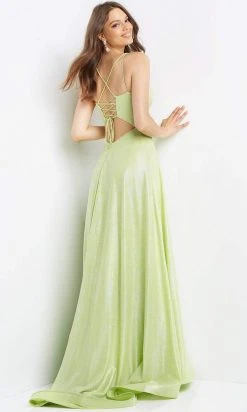 JVN By Jovani Jovani - JVN08490 V-Neck Back Cutout A-Line Dress