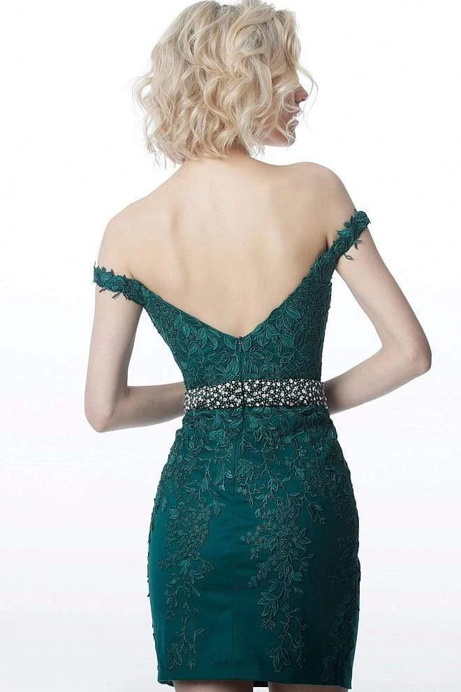 JVN By Jovani Jovani - JVN1102 Lace Applique Off Shoulder Fitted Cocktail Dress Cocktail Dresses 4 JVN By Jovani Jovani - JVN1102 Lace Applique Off Shoulder Fitted Cocktail Dress Cocktail Dresses