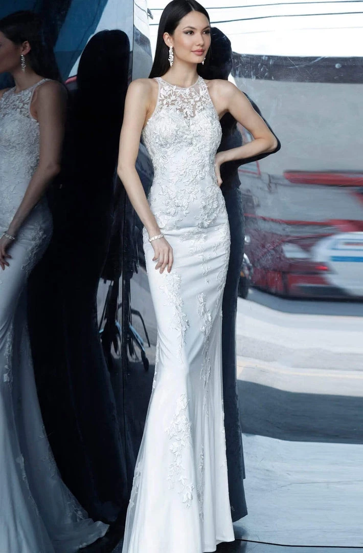 JVN By Jovani Jovani - JVN1289 Illusion Neck Embroidered Tulle Evening Dress Formal Gowns 6 JVN By Jovani Jovani - JVN1289 Illusion Neck Embroidered Tulle Evening Dress Formal Gowns