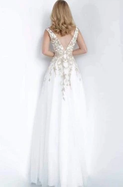 JVN By Jovani Jovani - JVN2302 Embroidered Applique Plunging V-Neck Gown 10 JVN By Jovani Jovani - JVN2302 Embroidered Applique Plunging V-Neck Gown