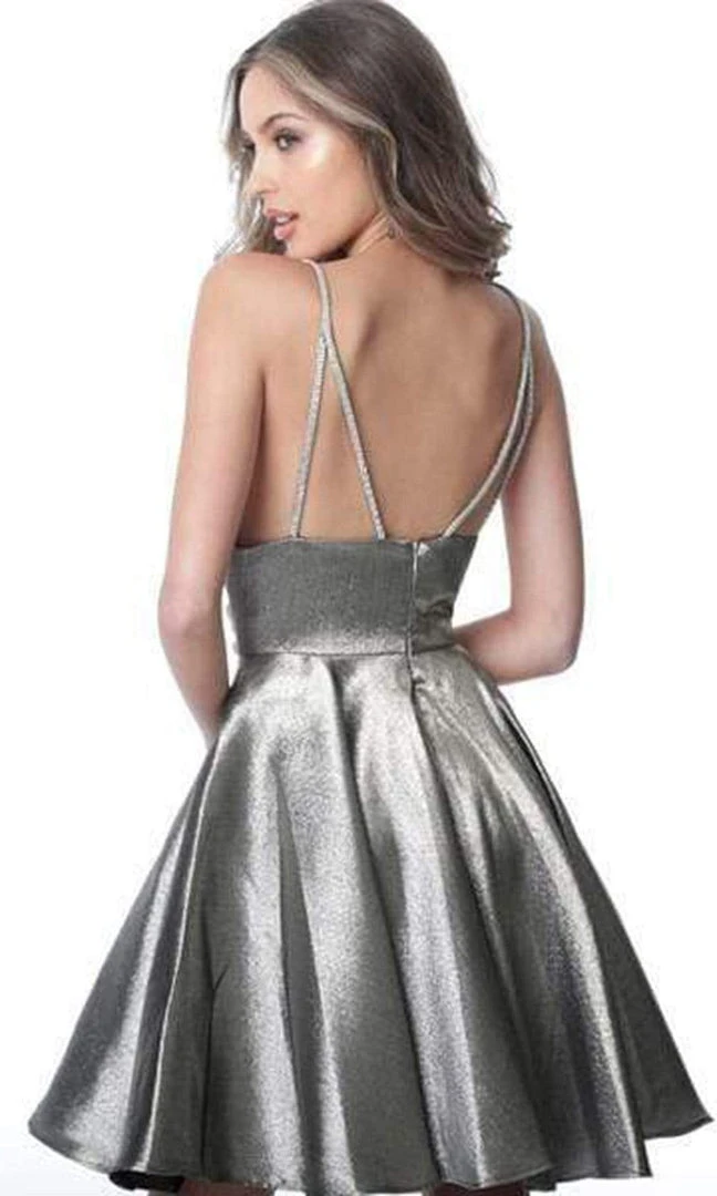JVN By Jovani Jovani - JVN3782 Metallic Plunging V-Neck Dress 4 JVN By Jovani Jovani - JVN3782 Metallic Plunging V-Neck Dress