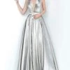 JVN By Jovani Formal Gowns Jovani - JVN4187 Deep Halter V-neck Ballgown