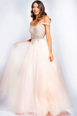 JVN By Jovani Jovani - JVN58403 Scalloped Off-Shoulder Ornate Ballgown 10 JVN By Jovani Jovani - JVN58403 Scalloped Off-Shoulder Ornate Ballgown