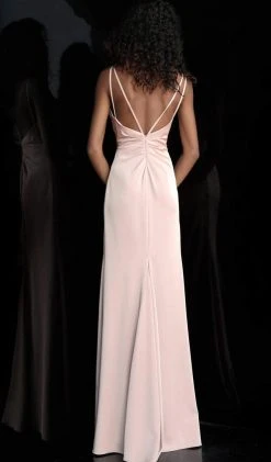 JVN By Jovani Jovani - JVN61571 Sleeveless Plunging V-neck Sheath Dress Formal Gowns