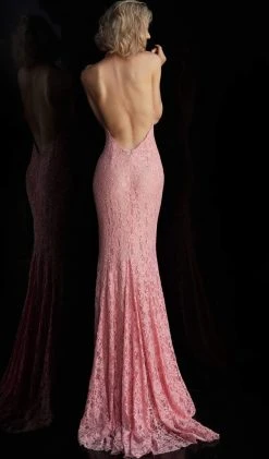 JVN By Jovani Jovani - JVN63391 Fully Lace Deep Halter V-neck Trumpet Dress 7 JVN By Jovani Jovani - JVN63391 Fully Lace Deep Halter V-neck Trumpet Dress