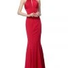 JVN By Jovani Formal Gowns Jovani - JVN63407 Halter Neck Trumpet Dress With Train