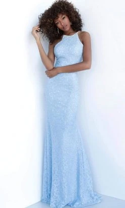 JVN By Jovani Jovani - JVN64010 High Halter Beaded Lace Gown