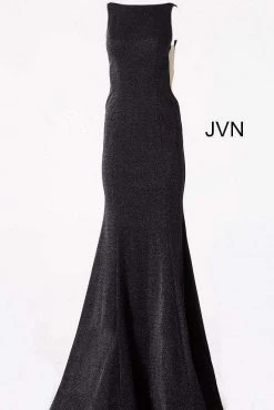 JVN By Jovani Formal Gowns Jovani - JVN67090 Sleeveless Bateau Mermaid Dress With Train