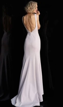 JVN By Jovani Formal Gowns Jovani - JVN67090 Sleeveless Bateau Mermaid Dress With Train