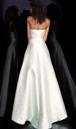 JVN By Jovani Jovani - JVN67091 Strapless Jacquard A-Line Evening Dress Formal Gowns