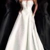 JVN By Jovani Jovani - JVN67091 Strapless Jacquard A-Line Evening Dress Formal Gowns
