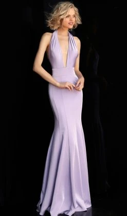 JVN By Jovani Jovani - JVN67271 Sleeveless Deep V-neck Mermaid Dress