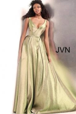JVN By Jovani Jovani - JVN67647 Plunging V-Neck Metallic Ballgown 7 JVN By Jovani Jovani - JVN67647 Plunging V-Neck Metallic Ballgown