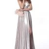 JVN By Jovani Jovani - JVN68195 Sleeveless Scoop Metallic A-Line Dress Formal Gowns