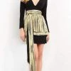 Cocktail Dresses Jovani - M1789 V Neck Dress With Metallic Overskirt