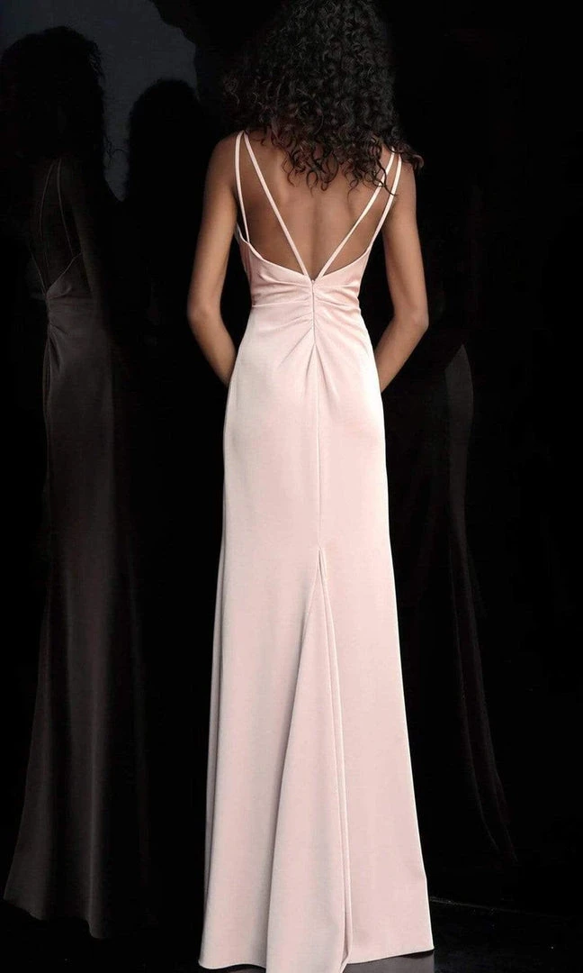 JVN By Jovani Formal Gowns Jovani - Plunging V-Neck Dual Straps Sheath Dress JVN61571SC - 1 Pc Wine In Size 2 Available 4 JVN By Jovani Formal Gowns Jovani - Plunging V-Neck Dual Straps Sheath Dress JVN61571SC - 1 Pc Wine In Size 2 Available