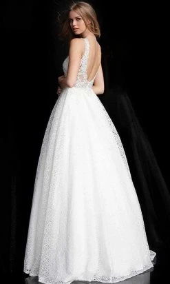 JVN By Jovani Jovani - Plunging V-Neck Embellished Ballgown JVN64105SC - 1 Pc Rasberry In Size 00 Available 5 JVN By Jovani Jovani - Plunging V-Neck Embellished Ballgown JVN64105SC - 1 Pc Rasberry In Size 00 Available