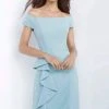 Jovani - Short Sleeves Knee Length Sheath Dress 68767SC - 1 Pc Seafoam In Size 4 Available 2 Jovani - Short Sleeves Knee Length Sheath Dress 68767SC - 1 Pc Seafoam In Size 4 Available