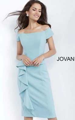 Jovani - Short Sleeves Knee Length Sheath Dress 68767SC - 1 Pc Seafoam In Size 4 Available 8 Jovani - Short Sleeves Knee Length Sheath Dress 68767SC - 1 Pc Seafoam In Size 4 Available