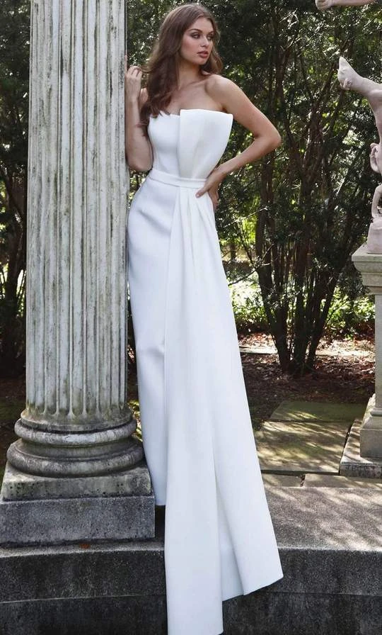 Jovani - Strapless Bow Accent Long Sheath Evening Gown 1092SC - 1 Pc White In Size 2 Available 3 Jovani - Strapless Bow Accent Long Sheath Evening Gown 1092SC - 1 Pc White In Size 2 Available