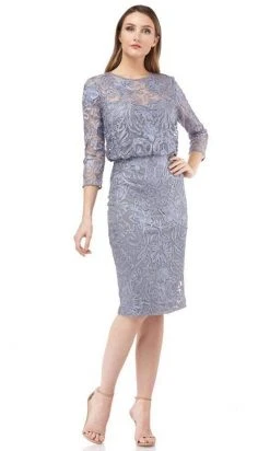Cocktail Dresses JS Collections - 866387 Embroidered Illusion Cocktail Dress