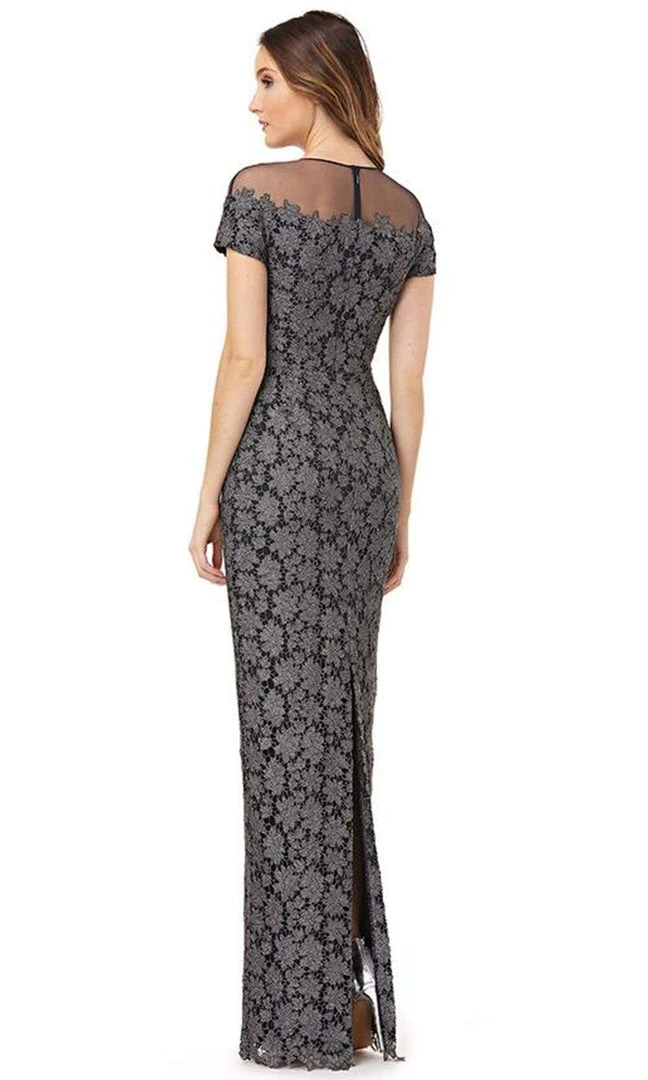 Formal Gowns JS Collections - 866683 Floral Lace Illusion Jewel Sheath Dress 4 Formal Gowns JS Collections - 866683 Floral Lace Illusion Jewel Sheath Dress