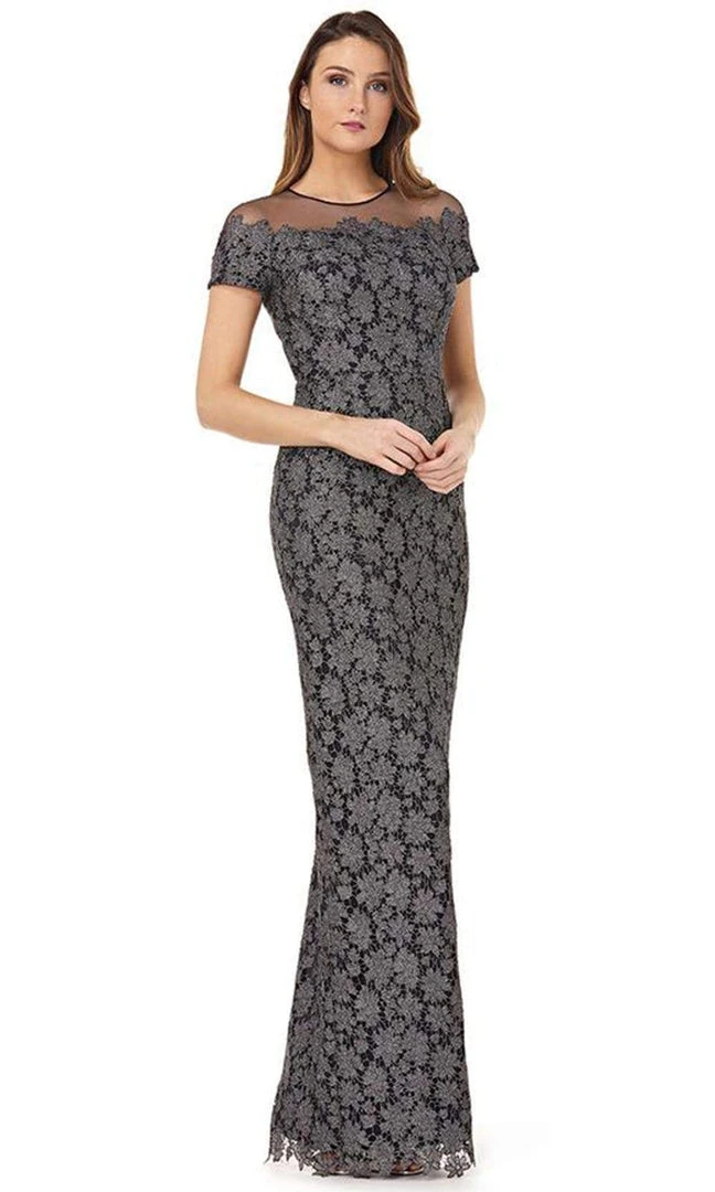 Formal Gowns JS Collections - 866683 Floral Lace Illusion Jewel Sheath Dress 3 Formal Gowns JS Collections - 866683 Floral Lace Illusion Jewel Sheath Dress