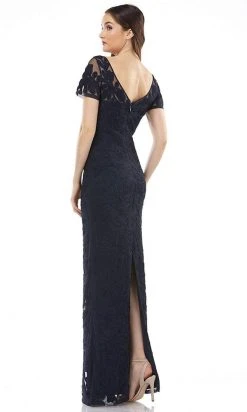 Formal Gowns JS Collections - 866747 Illusion Neckline Soutache Long Sheath Gown
